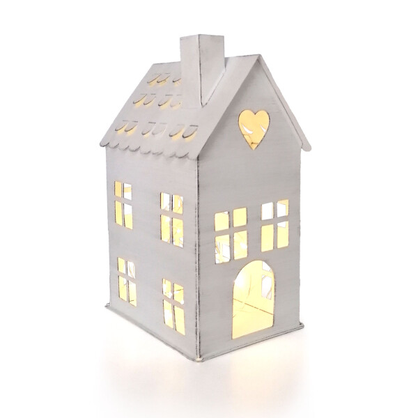 Mea Living Metallhäuser 3er Set, weiß - 10 cm/12cm/17 cm Versandkostenfrei
