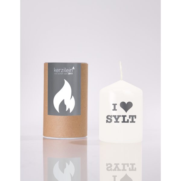 Mea Living Flämmchen, weiß/anthrazit "I Love Sylt" Begrenztes Angebot