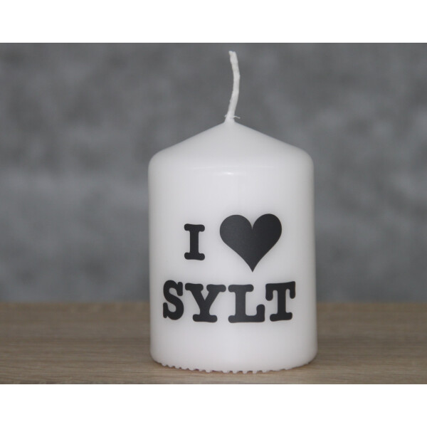 Mea Living Flämmchen, weiß/anthrazit "I Love Sylt" Begrenztes Angebot
