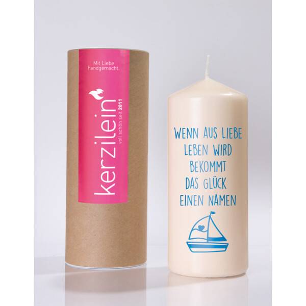Mea Living Flamme, blau "WENN AUS LIEBE LEBEN WIRD"
