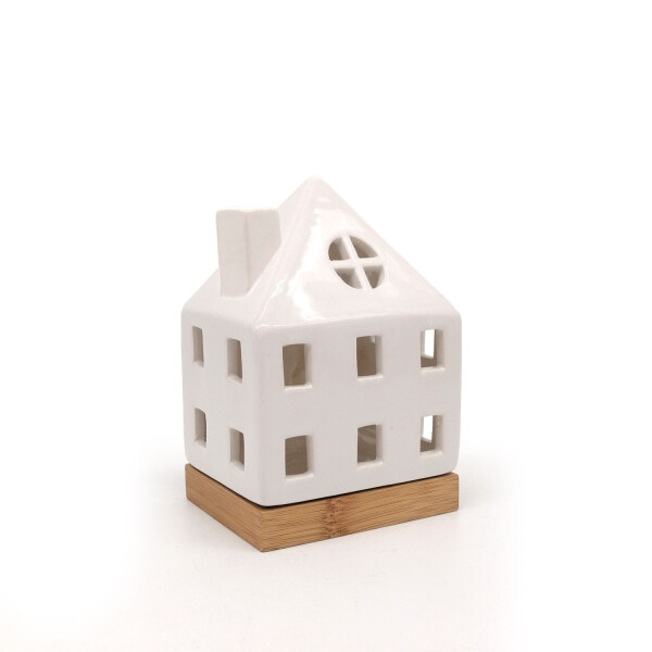 Mea Living Teelicht Haus weiß-gänzend, 15 cm