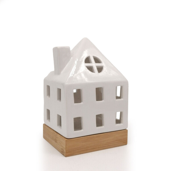 Mea Living Teelicht Haus weiß-gänzend, 17,7 cm