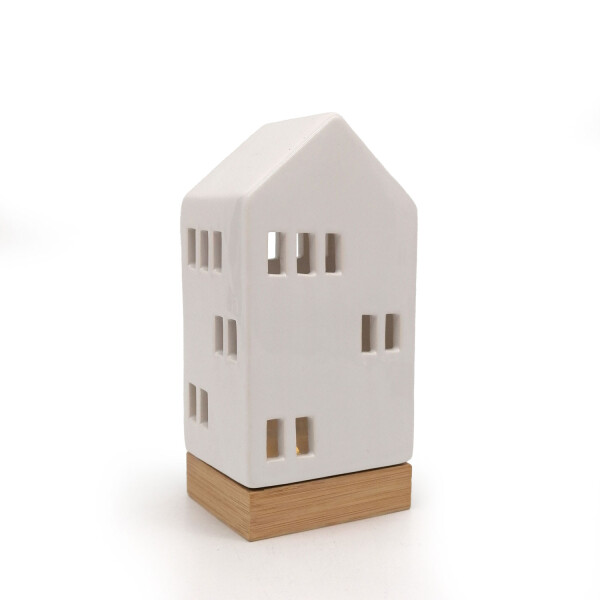 Mea Living Teelicht Haus weiß-gänzend, 18,5 cm