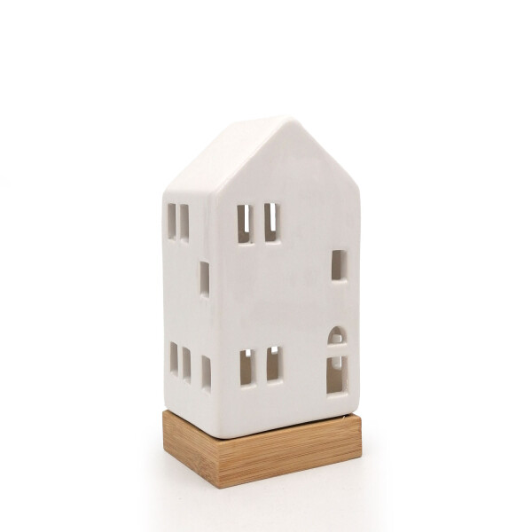 Mea Living Teelicht Haus weiß-gänzend, 18,5 cm