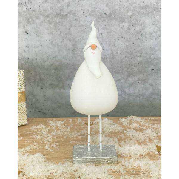 Mea Living Weihnachtsmann Klaus mittel weiß/silber 9cm x 5cm x 25,5cm Letzter Tag