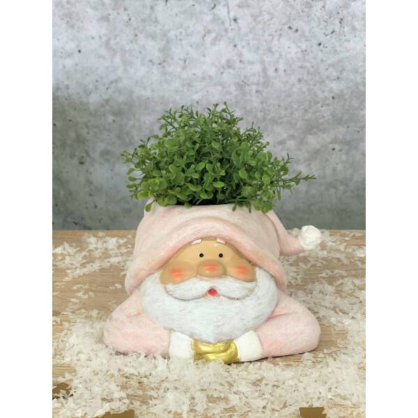 Mea Living Weihnachtsmann Topf klein rosa/gold 14cm x 12cm x 9cm