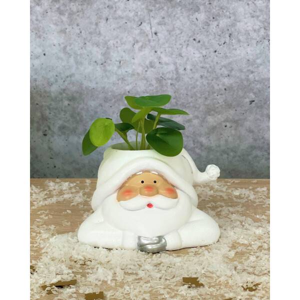 Mea Living Weihnachtsmann Topf klein weiß/silber 14cm x 12cm x 9cm Vierteljährliche Förderung