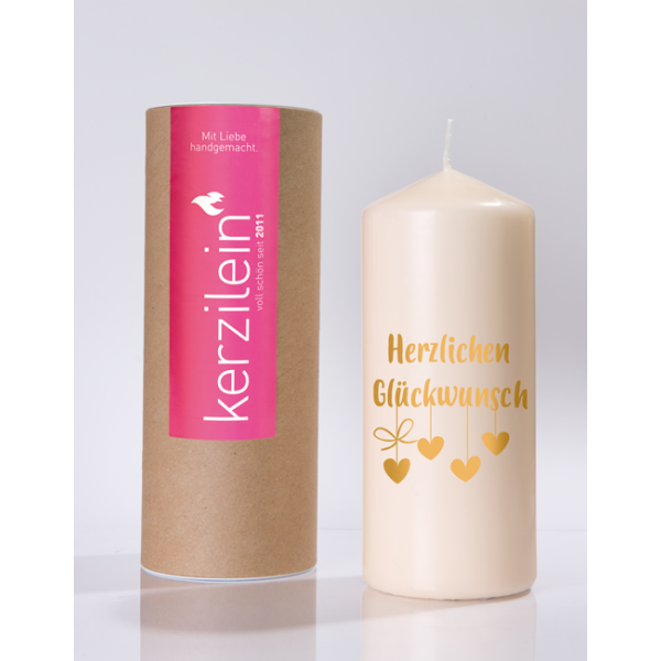 Mea Living Flamme, gold "HERZLICHEN GLÜCKWUNSCH HERZGIRLANDE" Clearance-Verkauf