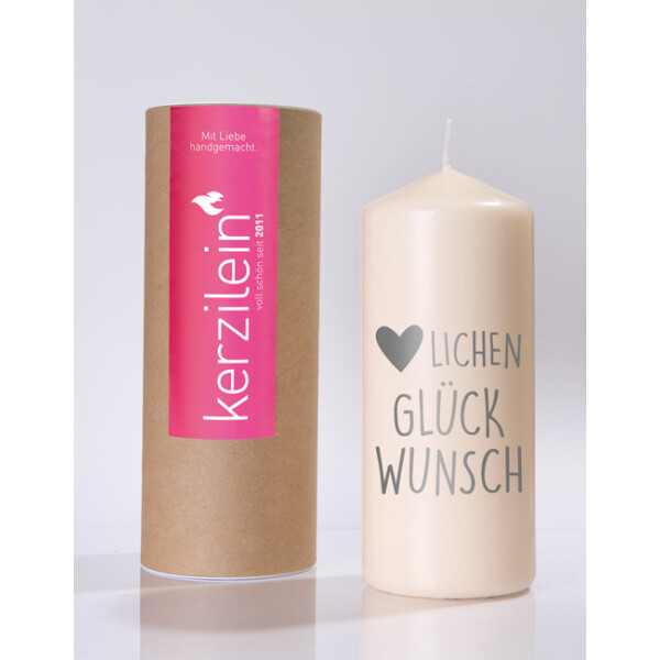 Mea Living Flamme, grau "HERZLICHEN GLÜCKWUNSCH"