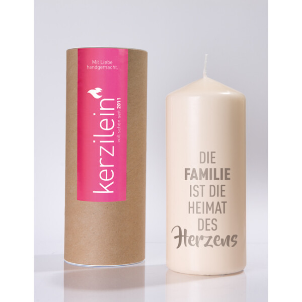 Mea Living Flamme, grau "DIE FAMILIE IST DIE HEIMAT DES HERZENS"