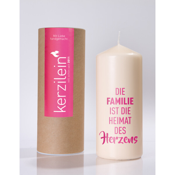 Mea Living Flamme, pink "DIE FAMILIE IST DIE HEIMAT DES HERZENS"