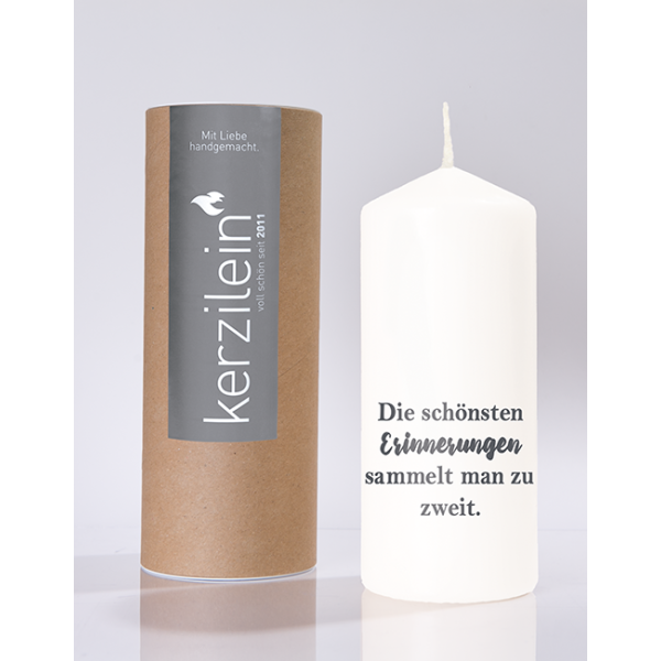 Mea Living Flamme, weiß/anthrazit "DIE SCHÖNSTEN ERINNERUNGEN SAMMELT MAN ZU ZWEIT "