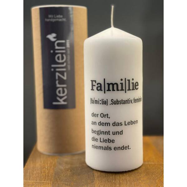 Mea Living Flamme, weiß/anthrazit "Familie: der Ort an dem das Leben beginnt und die Liebe niemals endet." Räumungsverkauf