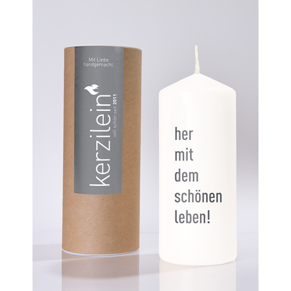 Mea Living Flamme, weiß/anthrazit "HER MIT DEM SCHÖNEN LEBEN!"