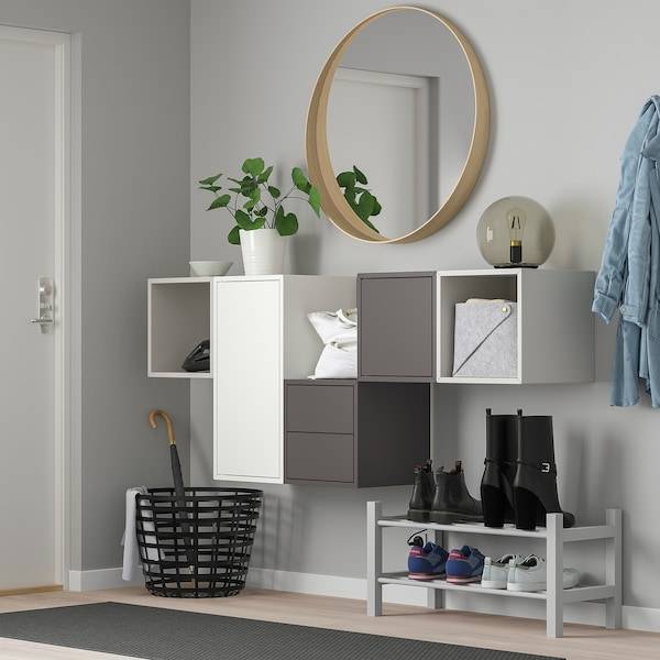 EKET Schrank mit Tür + 1 Boden, weiß, Tiefpreis