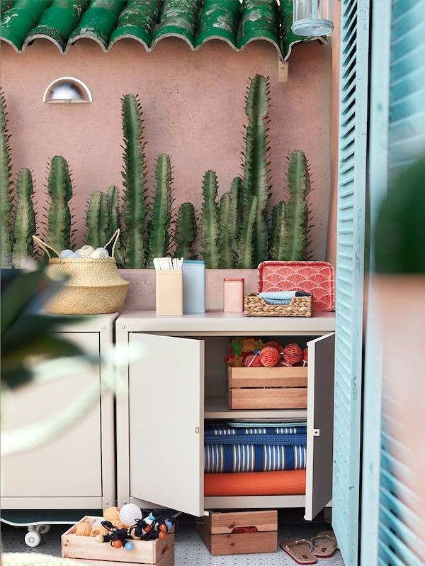 KOLBJÖRN Schrank drinnen/draußen, beige, im Angebot