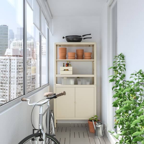 KOLBJÖRN Regal mit Schrank, beige, Blitzverkäufe