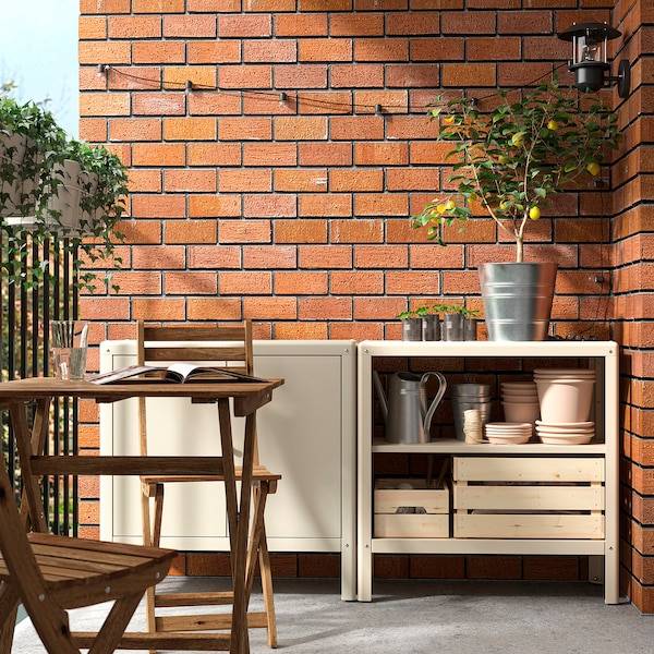 KOLBJÖRN Regal innen/außen, beige, Fabrik Onlineshop
