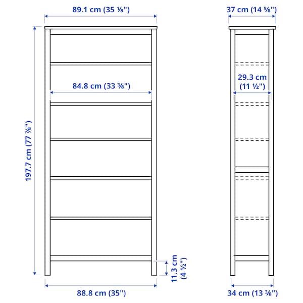 HEMNES Bücherregal, weiß gebeizt/hellbraun, Cyber Monday