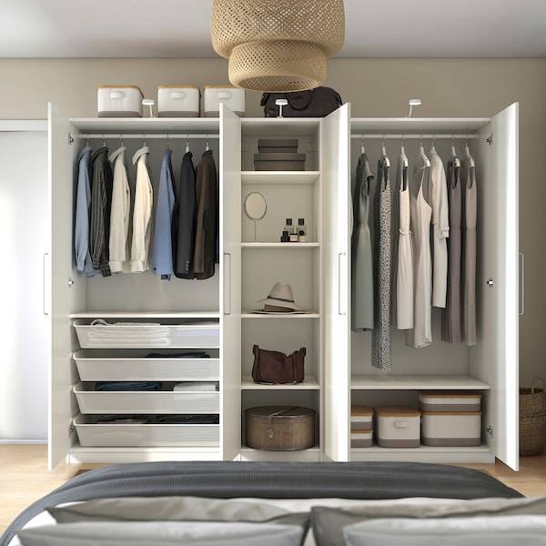 PAX / FORSAND Kleiderschrank, weiß/weiß, Vierteljährliche Förderung
