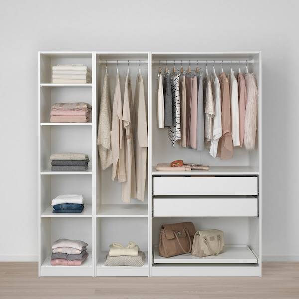 PAX / FLISBERGET Kleiderschrank, weiß/hellbeige, Discount Store für neue Produkte