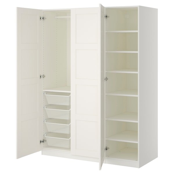PAX / BERGSBO Kleiderschrank, weiß/weiß,