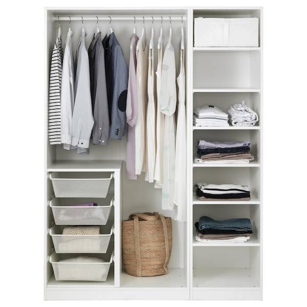 PAX / BERGSBO Kleiderschrank, weiß/weiß, Outlet