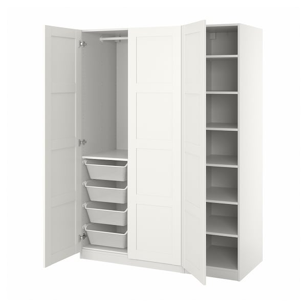 PAX / BERGSBO Kleiderschrank, weiß/weiß, Outlet