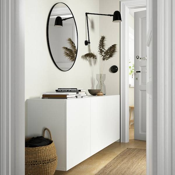 BESTÅ Schrankkombination für Wandmontage, weiß/Lappviken weiß, Schlussverkauf