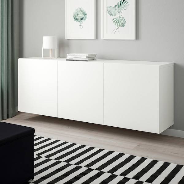 BESTÅ Schrankkombination für Wandmontage, weiß/Lappviken weiß, Schlussverkauf