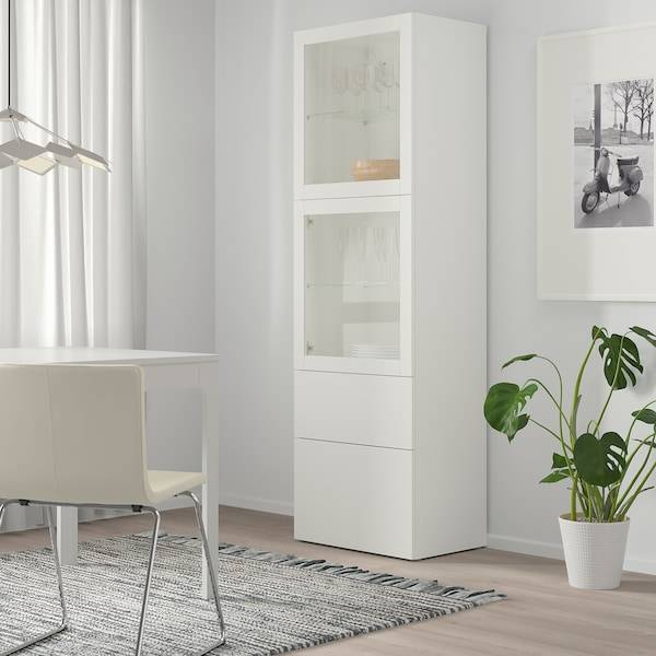 BESTÅ Vitrine, weiß/Lappviken Klarglas weiß, Blitzverkäufe