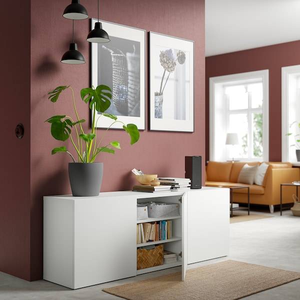 BESTÅ Aufbewahrung mit Türen, weiß/Lappviken weiß, Online Shopping
