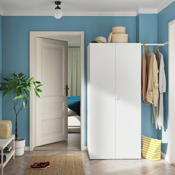 PLATSA Schrank mit 2 Türen, weiß/Fonnes weiß, Weihnachtsangebot