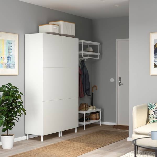 PLATSA Kleiderschrank mit 6 Türen, weiß/Fonnes weiß, Heißer Verkauf