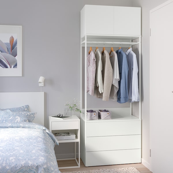 PLATSA Kleiderschrank m 2 Türen+3Schubl., weiß/Fonnes weiß, Top Angebot