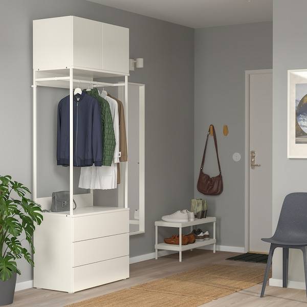 PLATSA Kleiderschrank m 2 Türen+3Schubl., weiß/Fonnes weiß, Top Angebot