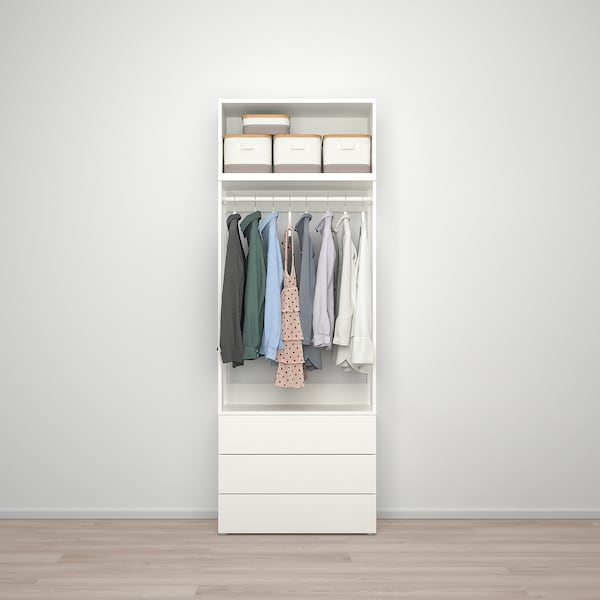PLATSA Kleiderschrank m 2 Türen+3Schubl., weiß/Fonnes weiß, Top Angebot