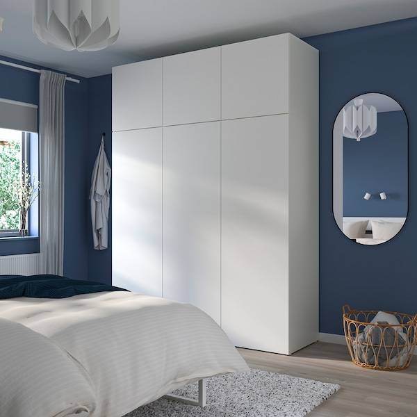 PLATSA Kleiderschrank mit 6 Türen, weiß/Fonnes weiß, Online Outlet