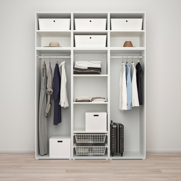 PLATSA Kleiderschrank mit 6 Türen, weiß/Fonnes weiß, Online Outlet