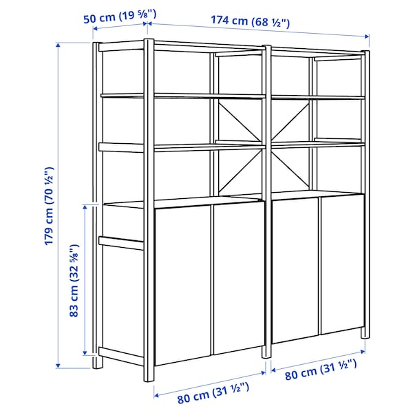 IVAR 2 Elem/Böden/Schrank, Kiefer, zollfrei