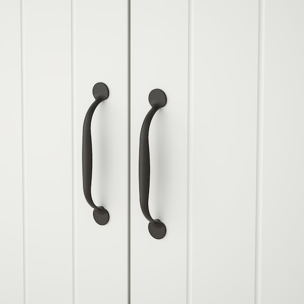 SKRUVBY Schrank mit Türen, weiß, Fabrikverkauf