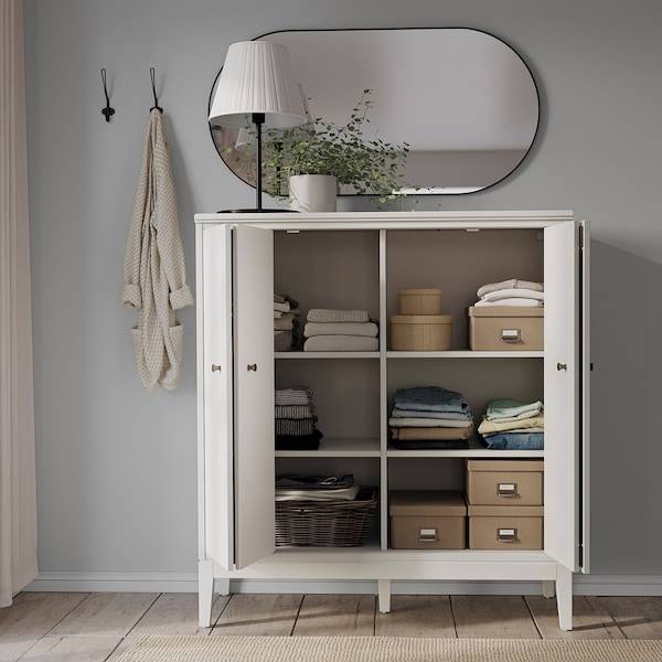 IDANÄS Schrank mit Falttüren, weiß, Fabrik Onlineshop