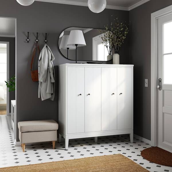 IDANÄS Schrank mit Falttüren, weiß, Fabrik Onlineshop