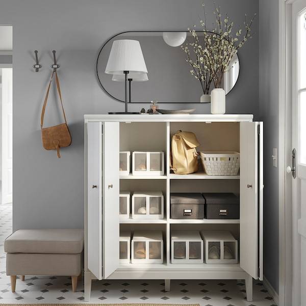 IDANÄS Schrank mit Falttüren, weiß, Fabrik Onlineshop