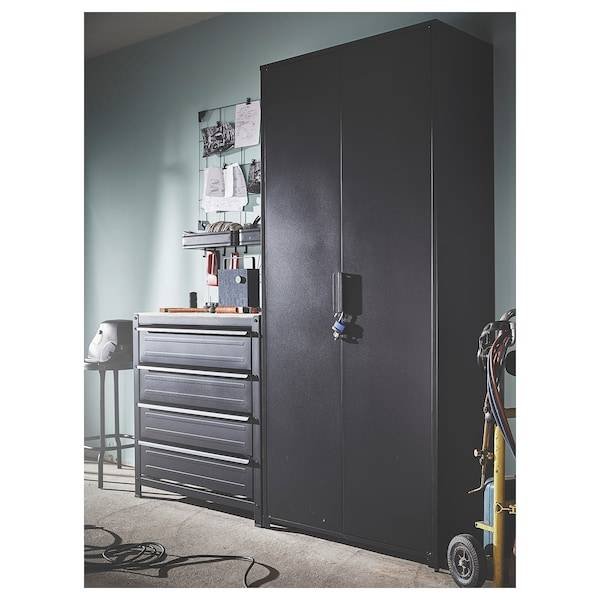 BROR Schrank mit Türen, schwarz, Flash Sale