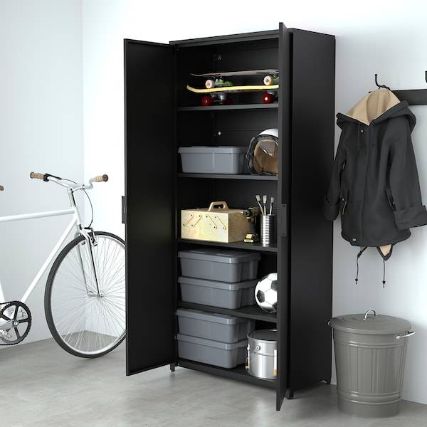 BROR Schrank mit Türen, schwarz, Flash Sale
