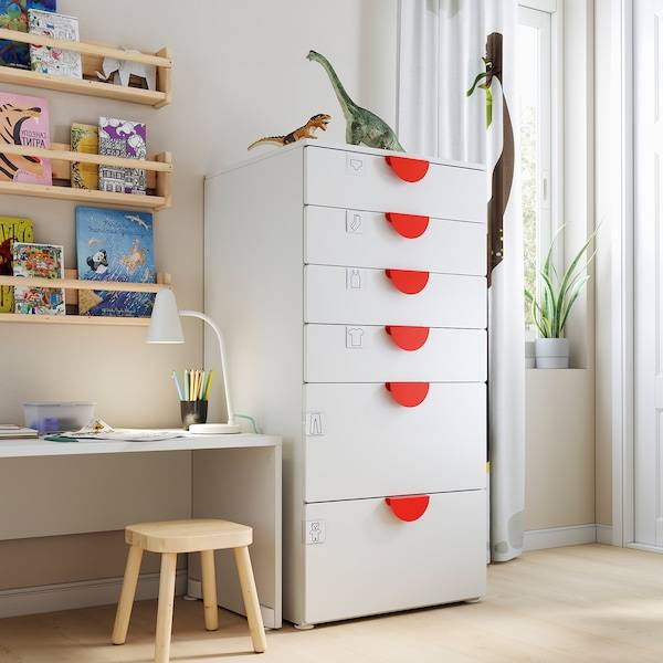 SMÅSTAD / PLATSA Kommode mit 6 Schubladen, weiß/weiß, Neuheiten