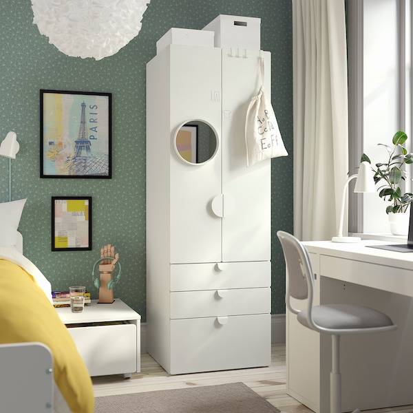 SMÅSTAD / PLATSA Kleiderschrank, weiß weiß/3 Schubladen, Bestseller