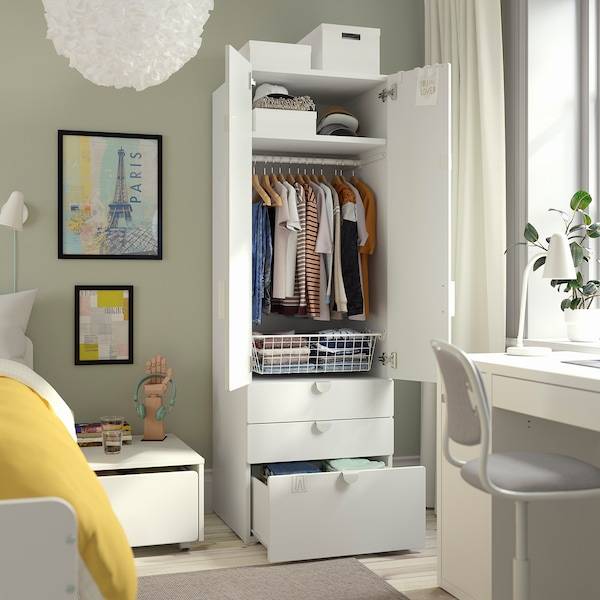 SMÅSTAD / PLATSA Kleiderschrank, weiß weiß/3 Schubladen, Bestseller