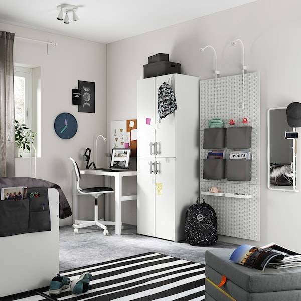 SMÅSTAD / PLATSA Kleiderschrank, weiß weiß/mit 2 Kleiderstangen, Tiefpreis